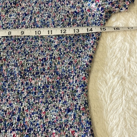 Edit by Nine puff sleeve smocked mini dress NWT blue floral - Picture 13 of 13